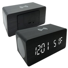 Zummy Wood Digital LED Alarm Clock with Qi Charger product